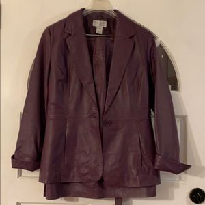 🎉1 HOUR SALE🎉Purple Leather Suit size 12